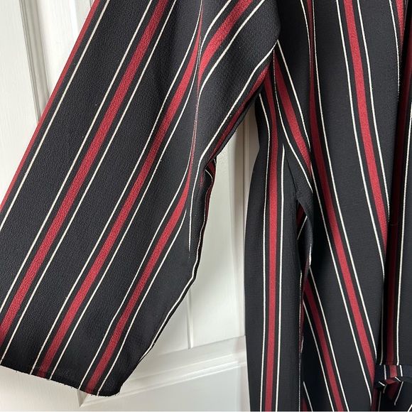L&B western chic black and red striped flare sleeved duster cardigan size medium - Picture 6 of 7